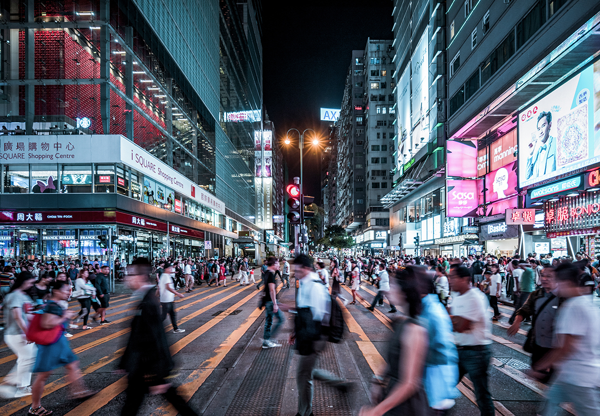 Busy Hong Kong street