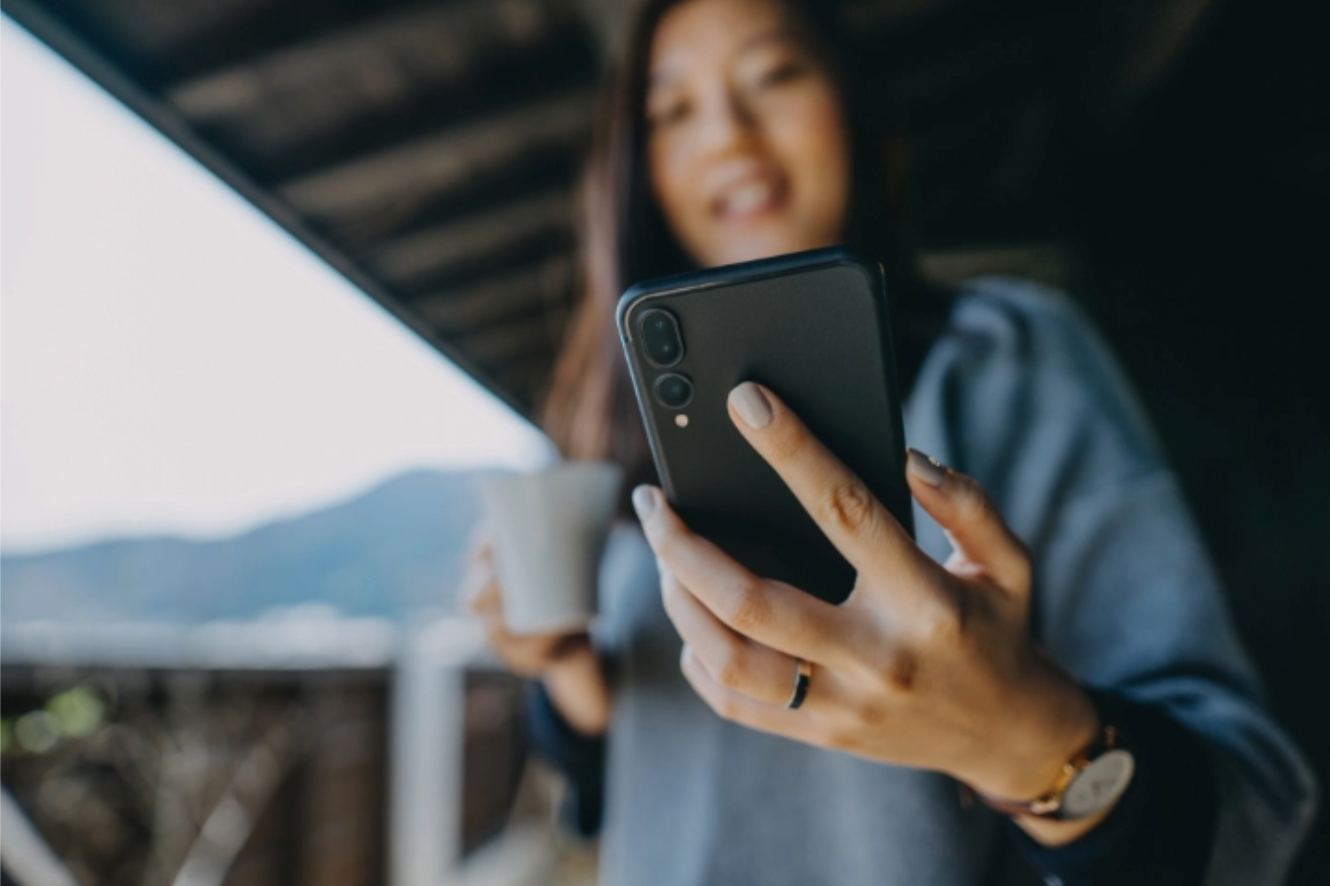 Girl using smartphone